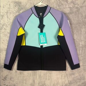 NWT BRP Seadoo Wet Suit 3mm Neoprene UV Protect Lilac Full Zip Jacket Size Large
